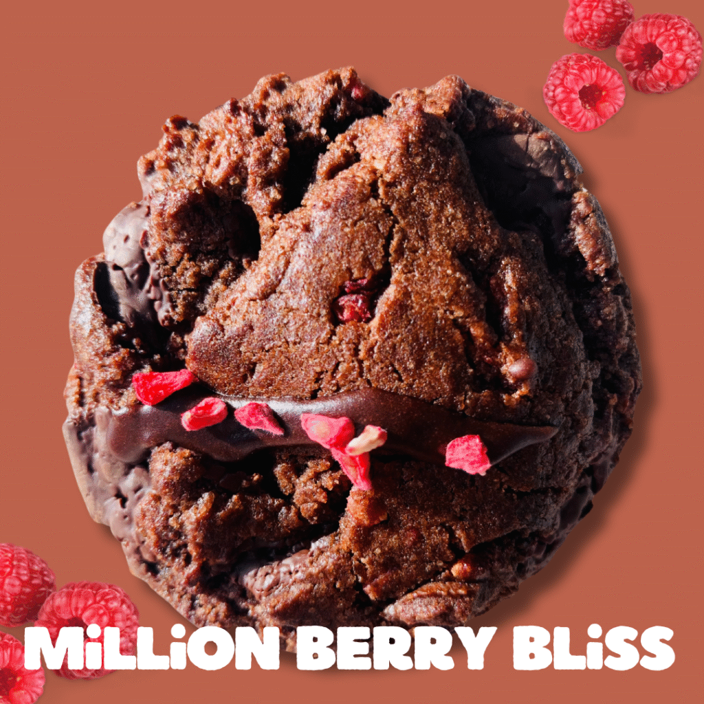 Beste triple chocolate chip cookie with raspberry